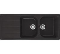 SCHOCK Lavello Formhaus 2 vasche + Gocciolatoio Reversibile, Nero Assoluto, 116X50 cm - FOMD200A13
