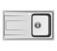 Schock Lavello una vasca con gocciolatoio a sinistra WAVE D100 WAVD100DX finitura inox spazzolato da 86x50 cm