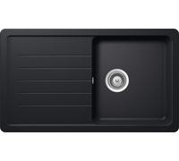 Schock Lavello una vasca con gocciolatoio TOLEDO D100 TOLD100A84 finitura nero puro da 86x50 cm