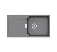 Schock Manhattan lavello da cucina, MAND100LAGCR, D-100L A Manhattan croma [Lavelli da Cucina > per Base Sottolavello a partire da 60 cm]