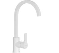SCHOCK - Miscelatore Aquacube Monocomando con Canna Alta Squadrata | Curvata, Colore Bianco Assoluto, h330