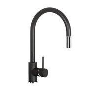 SCHOCK | Miscelatore Aquastar, Monocomando con Doccetta Estraibile, Colore Nero Assoluto, h394.5mm