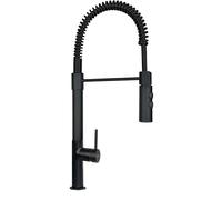 SCHOCK|Miscelatore Cucina AQUASOFT SLIM, Rubinetto a Molla, Asta Orientabile, Profilo Slim, Schock Saving 90°, Rotazione canna 360°, Ottone smaltato Nero, Abbinabile ai lavelli, Made In Italy.
