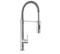 SCHOCK|Miscelatore Cucina AQUASOFT SLIM, Rubinetto a Molla, Asta Orientabile, Profilo Slim, Schock Saving 90°, Rotazione canna 360°, Ottone Cromato, Abbinabile ai lavelli, Made In Italy.