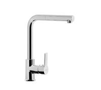 SCHOCK|Miscelatore Cucina AQUATOWN WATER SAVING con Doccia Estraibile, Rubinetto Monocomando Canna Alta a Ponte, Saving Apertura 90°,Erogazione 6 lt/minuto, Ottone Cromato, Made In Italy