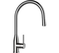 SCHOCK | Miscelatore Kavus con Doccia Monocomando Canna Alta Curvata con Comando Integrato e Doccetta Estraibile, Acciaio Inox Massiccio, h400