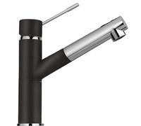 SCHOCK | Miscelatore New Aquaflex Monocomando Canna a Tubo con Doccetta Estraibile, Colore Nero Assoluto, h242
