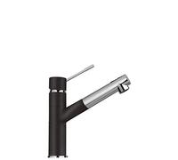 SCHOCK | Miscelatore New Aquaflex Monocomando Canna a Tubo con Doccetta Estraibile, Colore Nero Puro, h242