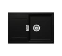 SCHOCK Lavandino da cucina di alta qualità, 76,5 x 51 cm, Mono D-100 Night - Nero CRISTADUR GREEN LINE - Lavello con scolapiatti da 50 cm di larghezza