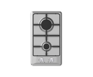 SCHOCK | Piano Cottura 2 Fuochi Gas Silver PC30 con Manopole Milleluci, Griglie in Piattina, Valvole di Sicurezza, Inox, 290x510 mm