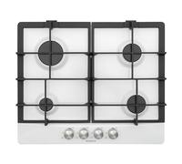 SCHOCK | Piano Cottura 4 Fuochi Gas Primus PC60 con Manopole Milleluci, Griglie in Ghisa, Valvole di Sicurezza, Bianco Opaco, 585x500 mm