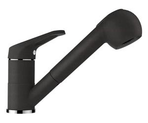 SCHOCK® Rubinetto da cucina Cosmo Onyx I nero ad alta pressione con doccetta estensibile, rubinetto per lavello con funzione getto e doccia, altezza 179 mm, tubi di collegamento flessibili, 450 mm