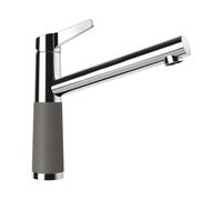 SCHOCK Rubinetto da cucina SC-510 Asphalt - Rubinetto a bassa pressione CRISTADUR con scarico fisso e attacchi standard