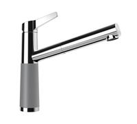 SCHOCK Rubinetto da cucina SC-510 Croma - Rubinetto a bassa pressione CRISTADUR con doccetta estraibile e connettori standard