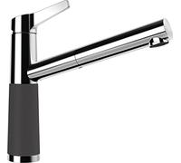 SCHOCK Rubinetto da cucina SC-510 Dusk - rubinetto a bassa pressione grigio CRISTADUR con tubo flessibile estraibile e connettori standard