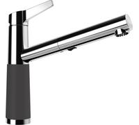 SCHOCK Rubinetto da cucina SC-510 Dusk - grigio ad alta pressione CRISTADUR con tubo flessibile estraibile e connettori standard