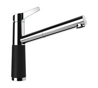 SCHOCK Rubinetto da cucina SC-510 Nero - Rubinetto a bassa pressione CRISTADUR con doccetta estraibile e connettori standard