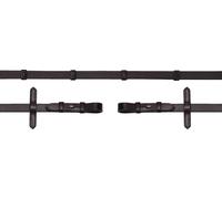 Schockemöhle Sports Redini in Gomma 'Soft Rubber Reins Stops' 16 mm, Dark Brown/Silver - Full