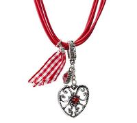 Schöneberger Trachten Couture Collana tradizionale con ciondolo a forma di cuore alpino, elegante e scintillante con strass, per Dirndl e pantaloni in pelle, Strass, Nessuna pietra preziosa