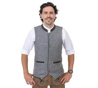 Schöneberger Trachten Couture Gilet da Uomo in Maglia - Lana Bavarese Grigio/Verde Scuro - Luka, S