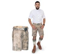 Schöneberger Trachten Couture Pantaloni corti da uomo, in pelle nabuk, per Oktoberfest, in pelle, Sabbia Spolverata (Marrone), 52
