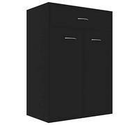 schoenenkasten - vidaXL Shoe Cabinet Black 23.6"x13.7"x33" Chipboard - Zwart