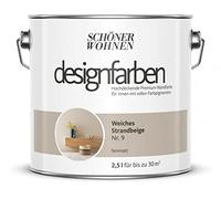 Schöner Wohnen - Pittura da parete per interni, 2,5 litri, con set di 5 pezzi, colore: Beige