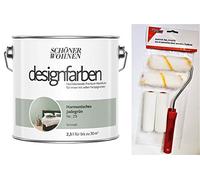 Schöner Wohnen - Pittura da parete per interni, 2,5 litri, con set di 5 pezzi, colore: Verde giada armonico