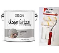 Schöner Wohnen - Pittura da parete per interni, 2,5 litri, con set di 5 pezzi, (Nr 2 Dynamic Plating Green)
