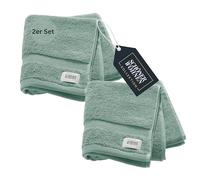 SCHÖNER WOHNEN Set di 2 Asciugamani Viso 50x100 - Verde - altamente assorbente - 100% cotone - Piccoli Teli de Doccia per Ospiti e Mani - bambini in spugna - Oeko-Tex - 500g/m2 - Hotel e B&B