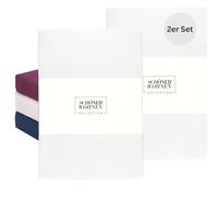 SCHÖNER Wohnen, set di 2 lenzuoli con angoli elasticizzati per lettino, 70 x 140 cm e 60 x 120 cm, in jersey di cotone di alta qualità, Öko-Tex 180 g/m², lenzuolo con angoli elasticizzati per la