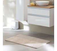 Schöner Wohnen, Tappetino da Bagno, Utilizzabile su Entrambi I Lati, Lavabile, 100% Cotone, A Tinta Unita, 7 Colori in 3 Misure, 100% Cotone, Beige, 60 X 90 Cm