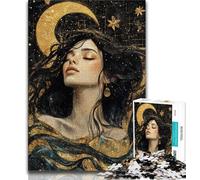 Schönes Anime-Mädchen mit Mond, 1000 Teile, Puzzle für Erwachsene und Jugendliche, Lernspiele, Wanddekoration, einzigartige Geburtstags- und Weihnachtsgeschenke, 38x26cm