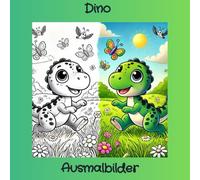 Schönes Dino Ausmalbuch: Dino Malbuch für Kinder oder Erwachsene / Coole Motive auf 24 Seiten