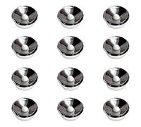 SCHÖNHUBER FRANCHI Set 12 Posacenere in porcellana Bianca con Coperchio in acciaio antivento. Ceramica di alta qualità Design Moderno | Ø 10,5 cm | Ideali per Bar e Ristoranti Catering Eventi Feste