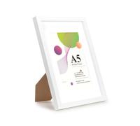 Scholar Tree Cornice A5, confezione da 1 cornice bianca A5, cornici bianche da 53 x 14,8 cm, cornici in legno con supporto da tavolo o da parete