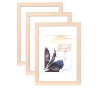 Scholartree Cornice portafoto A4, in legno di quercia, in plexiglass, per poster, set da 3 pezzi, cornice portafoto A4