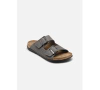 Scholl Aberdeen, Sandali uomo a due strappi con fibbia regolabile, Soletta con Tecnologia Memory Cushion - Grigio - 44 EU