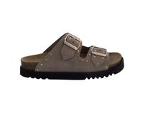 Scholl Beatriz Pantolette Dark Beige / Oro Suede - Velluto Beige