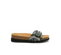 Scholl Cadice, Sandali Donna a un cinturino con perline - Nero - 36 EU