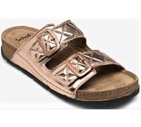 SCHOLL ciabatte basse morbidissime BORA 2 STRAPPI pelle ORO ROSA plantare Memory