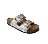 SCHOLL ciabatte basse morbidissime BORA 2 STRAPPI pelle ARGENTO plantare Memory