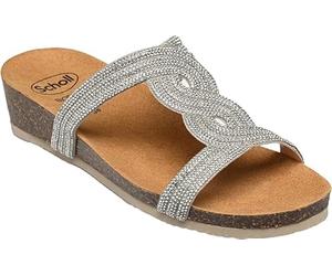 Scholl Ciabatte Estive Donna Doha T-Bar Colore Argento Size 41