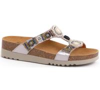 SCHOLL ciabatte sandali NEW BOGOTA' WEDGE plantare BioPrint ARGENTO/BRONZO perli