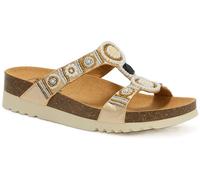 SCHOLL ciabatte sandali NEW BOGOTA' WEDGE plantare BioPrint ORO CHIARO/BIANCO pe