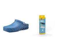 Scholl Clog Evo Azzurro + Scholl Solette Antistatiche PRO in Memory Cushion per Clog Evo - Azzurro/Nero