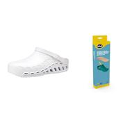 Scholl Clog Evo Bianco + Scholl Solette Anatomiche e Antistatiche per Clog Evo - Banco/Marrone