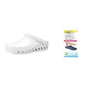 Scholl Clog Evo Bianco + Scholl Solette Antistatiche in Memory Cushion per Clog Evo - Bianco/Marrone