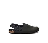 Scholl Didier Clog, Sabot Scamosciato con Pelo Sintetico e Cinturino Posteriore, Uomo, Nero, 39 EU