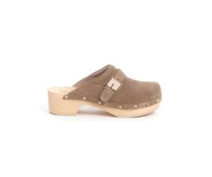 Scholl Donna Pescura Clog 50 Sandalo, beige, 38 EU